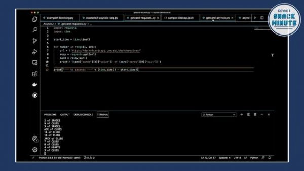Getting started with asyncio in Python. DevNet Snack Minute Episode 25.