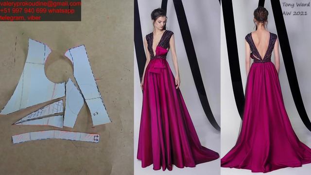 Моделируем вечернее платье. Modelado de vestido de fiesta #курсы кройки и шитья #diseño de modas смотреть онлайн