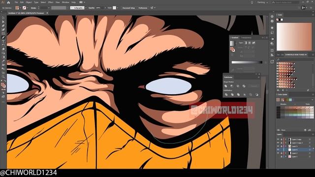 Scorpion | Mortal Kombat - Adobe Illustrator - Speed Art Process смотреть онлайн