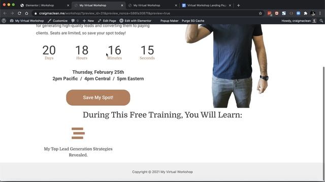 How to Build a Landing Page for Your Zoom Event Using Wordpress + Elementor смотреть онлайн