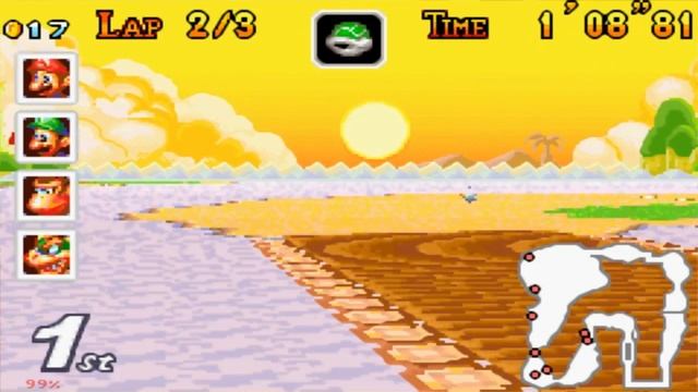 Mario Kart: Super Circuit - Circuit #11 - Cheep-Cheep Island [GBA Walkthrough] смотреть онлайн