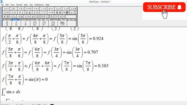Use Trapezoidal rule with n = 8 to approximate value of Integral sin(x) dx , x varies from 0 to Pi смотреть онлайн