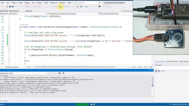 .NET nanoFramework. ESP32 DevKit v1. Button events смотреть онлайн