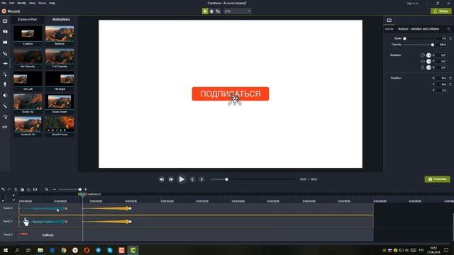 Создание анимированной кнопки подписки. Программа Camtasia 9. 5 занятие смотреть онлайн