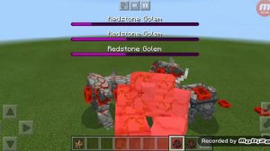 Giant Iron Golem Vs Redstone Golem and Redstone Monstrosity - Minecraft Addons