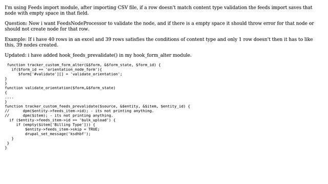 Drupal: How do I add validation in the node processor before creating a node? смотреть онлайн