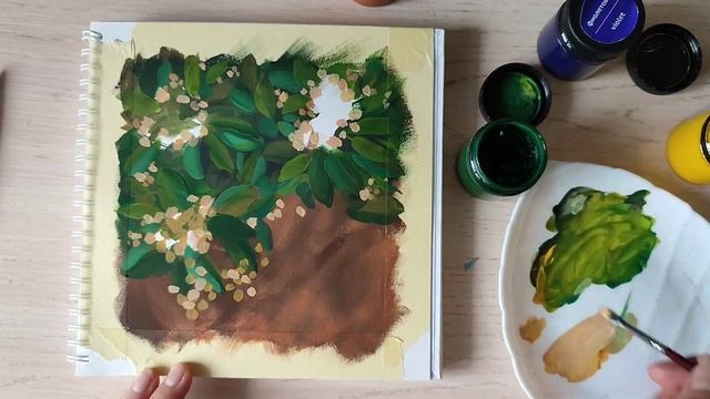 Мастер-класс #105 Рисуем гуашью послойно цветы. смотреть онлайн