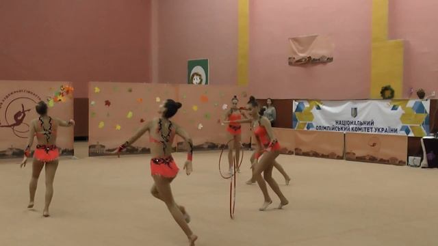 Групповые упражнения (5 обручей) Художественная гимнастика. Чемпионат Черниговской области смотреть онлайн