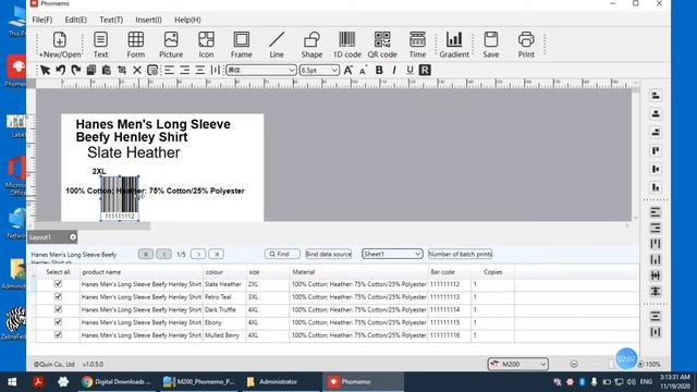 How to use the Excel data import function of the M200 printer in PC driver смотреть онлайн