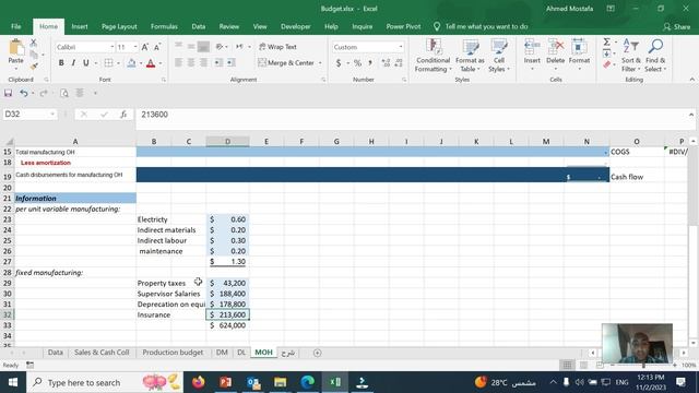 How to make Manufacturing Overhead Budget from scratch by excelتصميم موازنه التكاليف الغير مباشرة смотреть онлайн