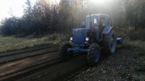 вспашка земли почво фрезой на тракторе т-40АМ