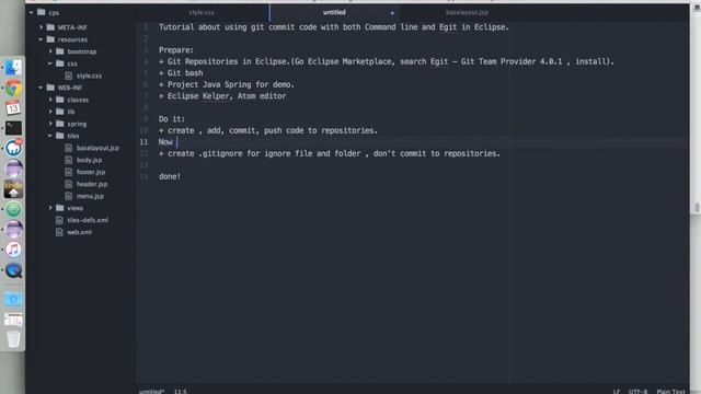How to commit and create .gitignore with git command line and Eclipse смотреть онлайн
