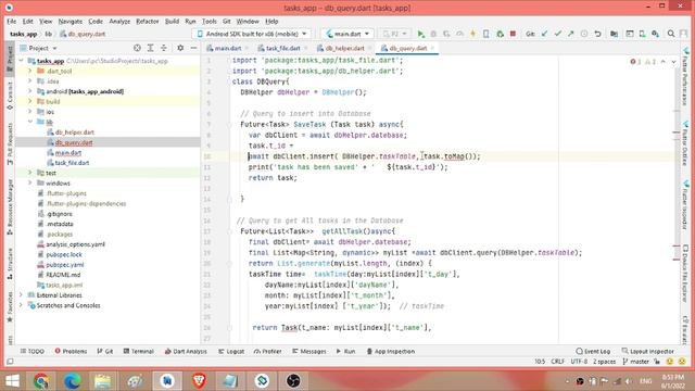 Create, Insert, Select operations in SQLite TaskApp2 Flutter (Arabic)- إنشاء, حفظ,واستعلام فلاتر смотреть онлайн