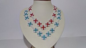 Бисероплетение. Украшение из бисера. Ожерелье из бисера и бусин. 1  ч. Мастер класс. Пошаговый МК.