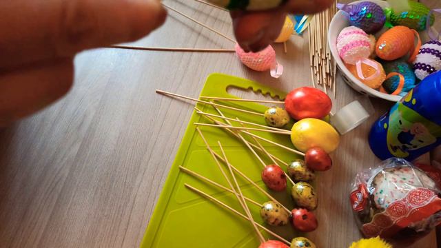 Мастер класс к Пасхе. Композиция из яиц и кулича, своими руками. #пасха2021 смотреть онлайн