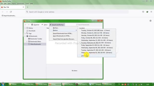Cara IMPORT file backup .JSON bookmark toolbar via Mozilla Firefox. смотреть онлайн