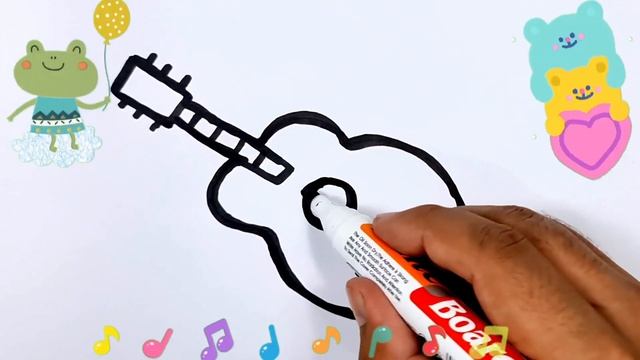 drawing a guitar | гитара салу | рисовать гитару | رسم الغيتار смотреть онлайн