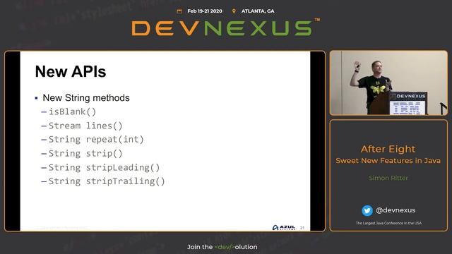 Devnexus 2020 After Eight Sweet New Features in Java Simon Ritter смотреть онлайн