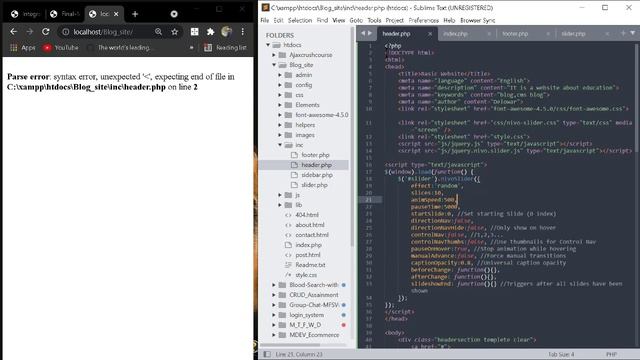 Parse error: syntax error, unexpected expecting end of file in C:\xampp\htdocs\Blog_site\inc\header смотреть онлайн