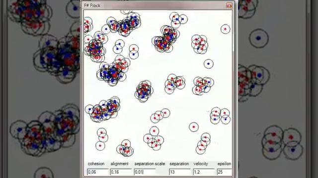 Flocks with k-d tree. Swarm Simulation. смотреть онлайн