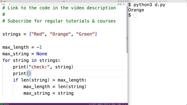 Find The Longest String In A List | Python Example смотреть онлайн