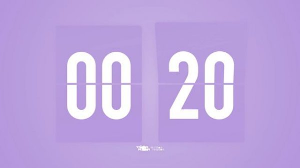 1 Min Countdown Flip Clock Timer / Simple Beeps 🫐 🔔