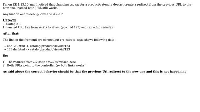 Magento: Changing Product/Category URL_KEY doesn't create a 301 redirect ( EE 1.13) смотреть онлайн