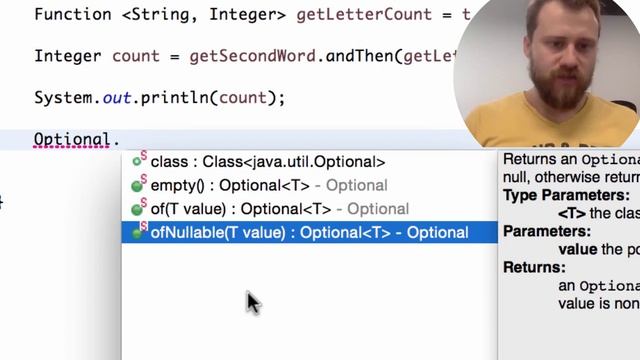 Optional class and preventing NullPointerException смотреть онлайн