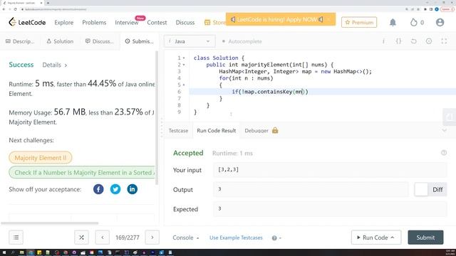 Majority Element - Leetcode 169 - Java смотреть онлайн