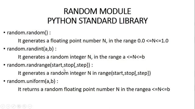 python standard library (Random Module) смотреть онлайн