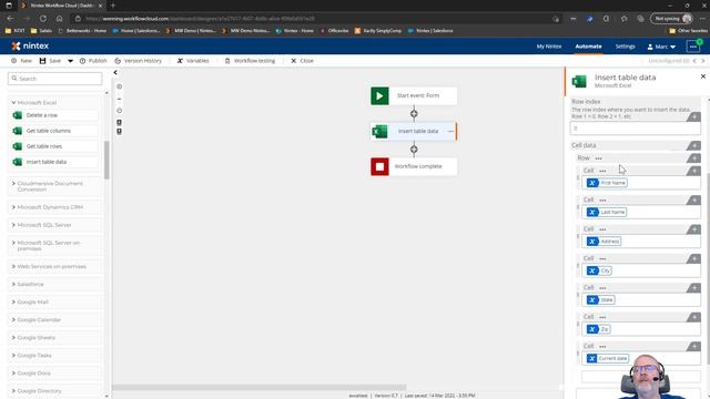 Nintex Workflow Cloud Insert Excel Table Data Action смотреть онлайн