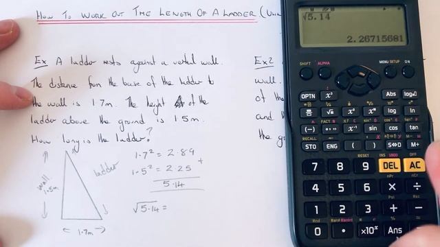 How To Work Out The Length Of The Ladder Using Pythagoras ? (Given the horizontal and vertical) смотреть онлайн