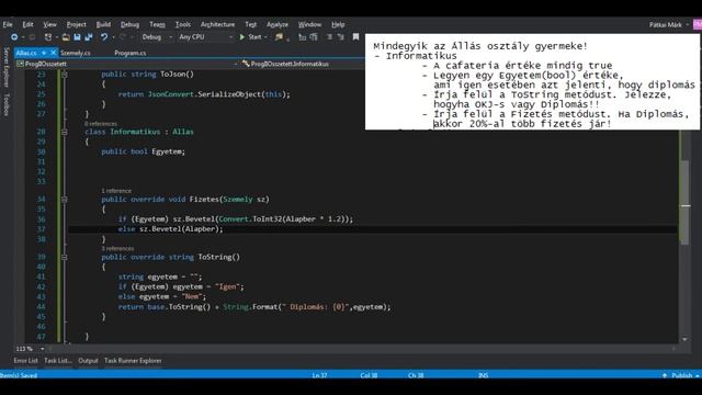 C#: Összetett Gyakrolat 2. rész: Absztrakt osztály, öröklés, ToString override смотреть онлайн