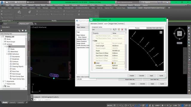 ETIQUETADO DE UN ALINEAMIENTO│TUTORIAL AUTOCAD CIVIL 3D 2018 смотреть онлайн