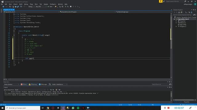 C# Dersleri-3 Operatörler смотреть онлайн