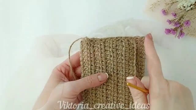 КАРМАН для любой сумки из джута крючком. смотреть онлайн