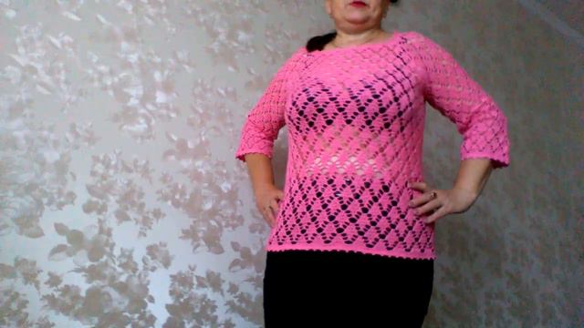 АЖУРНАЯ КОФТОЧКА КРЮЧКОМ "РОЗОВОЕ СИЯНИЕ". смотреть онлайн