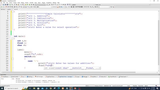 Project in C Tutorial 06:: simple calculator in C смотреть онлайн