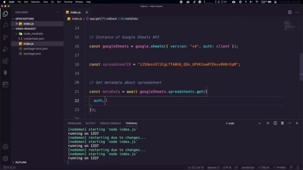Control Google Sheets with Node.js / JavaScript (2021)