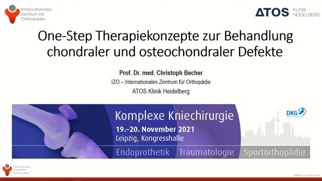 DKG 2021 Leipzig – One-Step Therapiekonzepte Zur Behandlung Chondraler Und Osteochondraler Defekte