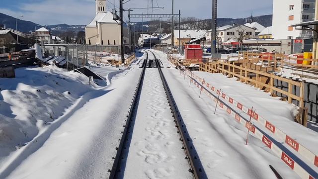 Путешествие на поезде Поррентруи, Швейцария [03.2018] смотреть онлайн