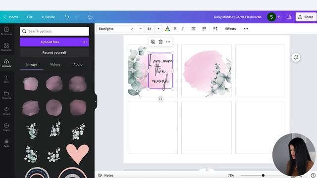 Printable Affirmation Cards Canva Tutorial - Create and Sell Printables on Etsy смотреть онлайн