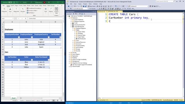 Creating tables and adding data in Microsoft SQL Server - using GUI and T-SQL code смотреть онлайн