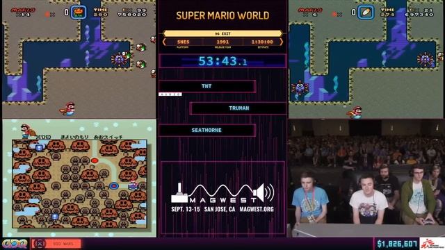 Super Mario World race by Seathorne, truman, and TNT in 1:27:25 SGDQ2019 смотреть онлайн
