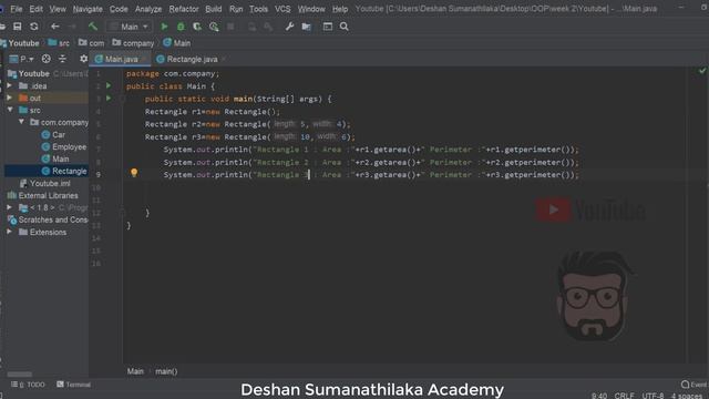 OOP 05 - Java Rectangle Class Example смотреть онлайн