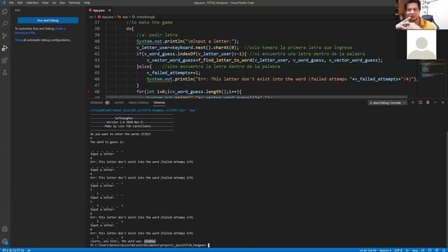 Video 47(2020_11_12):Introduction to programming:JAVA-VSC Arreglos Unidimensionales "el ahorcado" P смотреть онлайн