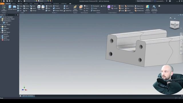 How to Split a Part | Autodesk Inventor 2022 | Basic Tutorial смотреть онлайн