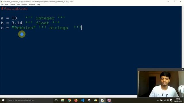 Python Tutorial | Learn Python Through Hindi | Class 3 - Variables and Operators | Part - 1 смотреть онлайн