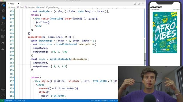 Advanced React Native FlatList stack carousel animations at 60fps смотреть онлайн