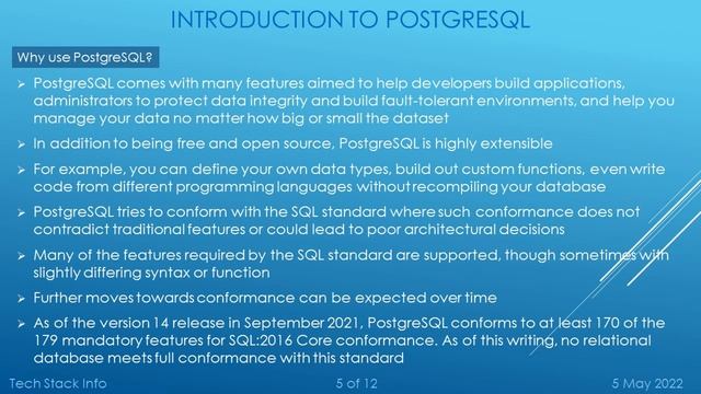 Introduction to PostgreSQL | What is PostgreSQL? | Features | Why use PostgreSQL? смотреть онлайн